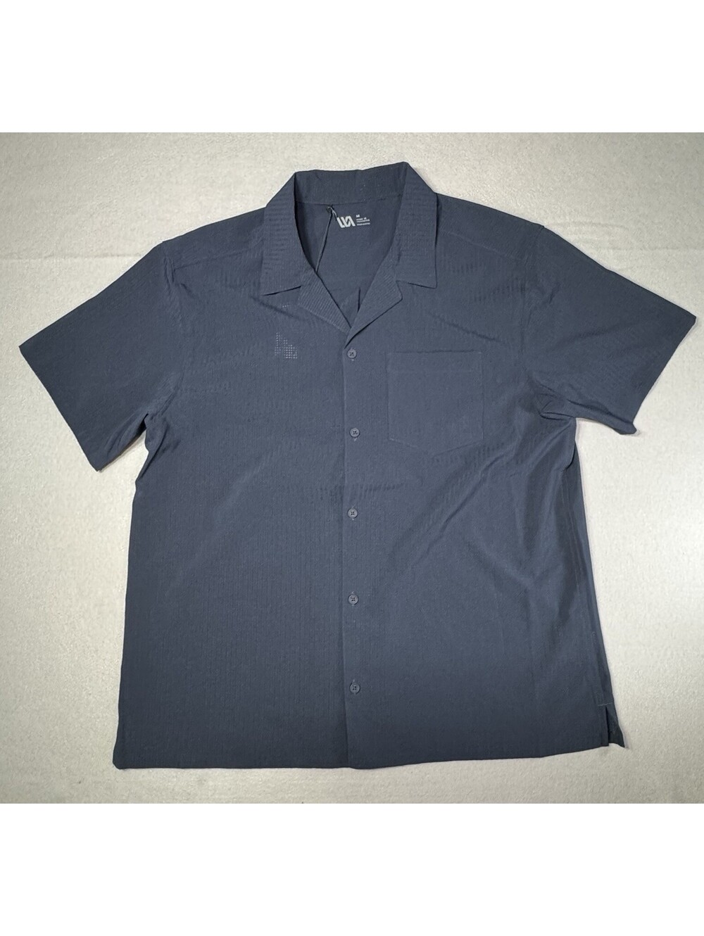NWT VRST Men's Large Resort Short Sleeve Beach Shirt Dark Blue